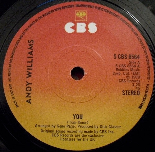 Andy Williams : You (7")