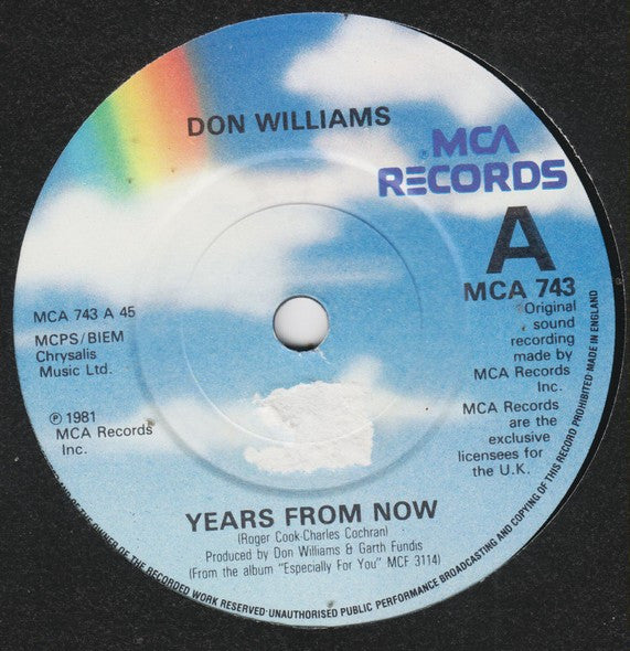 Don Williams (2) : Years From Now (7")