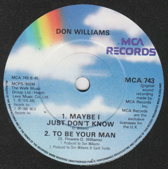 Don Williams (2) : Years From Now (7")
