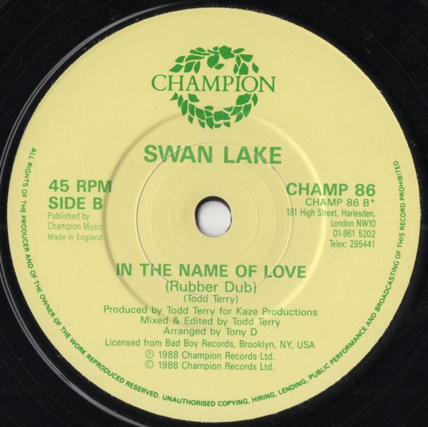Todd Terry Presents Swan Lake : In The Name Of Love (7", Single)