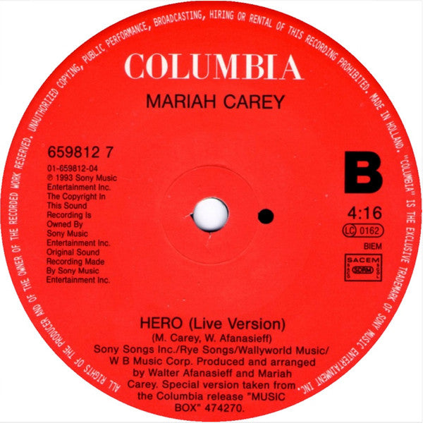 Mariah Carey : Hero (7")