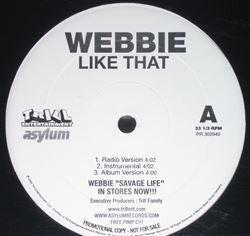 Webbie : How U Ridin' / Like That (12", Promo)