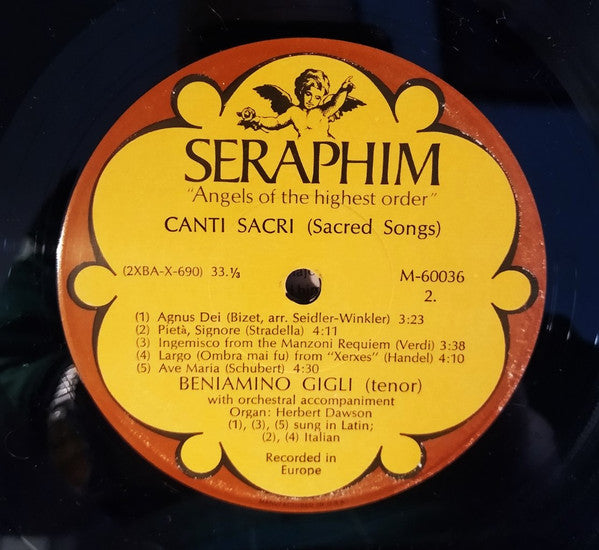 Beniamino Gigli : Canti Sacri (Sacred Songs) (Recorded 1932-47) (LP, Comp, Mono, Scr)