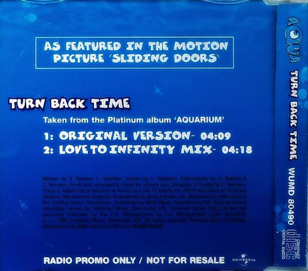 Aqua : Turn Back Time (CD, Single, Promo)