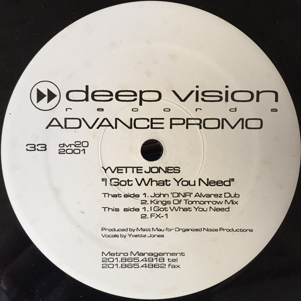 Yvette Jones : I Got What You Need (12", Promo)