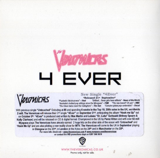 The Veronicas : 4 Ever (CDr, Single, Promo)