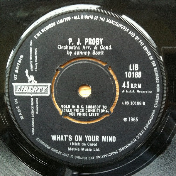 P.J. Proby : I Apologise (7", Single)