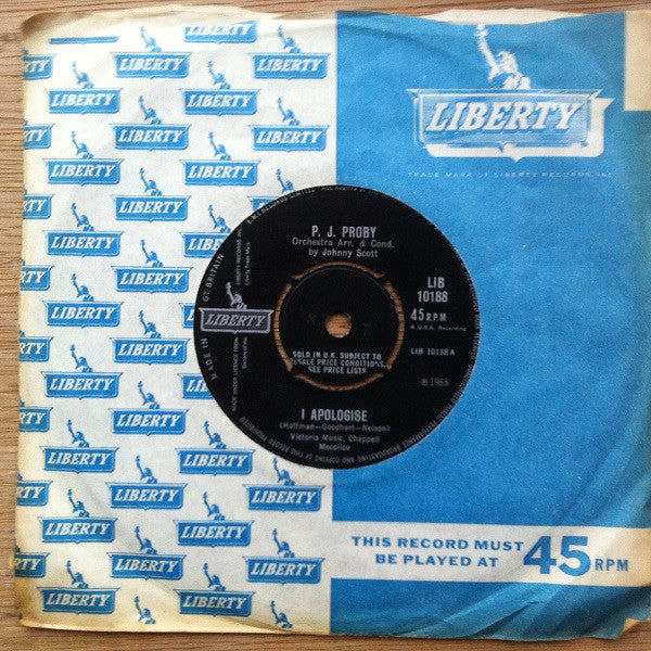 P.J. Proby : I Apologise (7", Single)