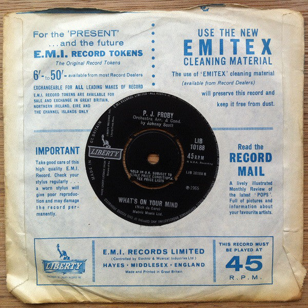 P.J. Proby : I Apologise (7", Single)