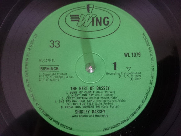 Shirley Bassey : The Best Of Bassey (LP, Comp, Mono, RE)