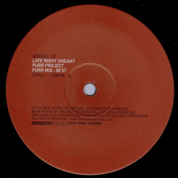 Late Night Sneaky : 4000AD : 02 Purr Project (12")