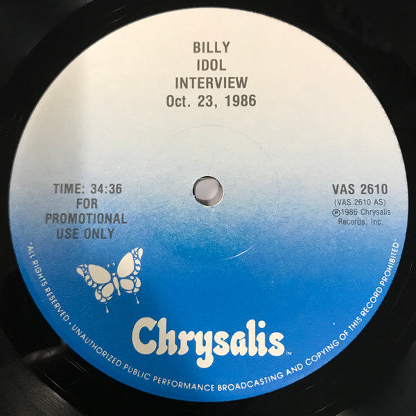 Billy Idol : Interview Oct. 23, 1986 (12", Promo)