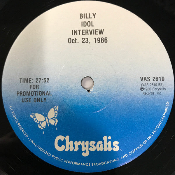 Billy Idol : Interview Oct. 23, 1986 (12", Promo)