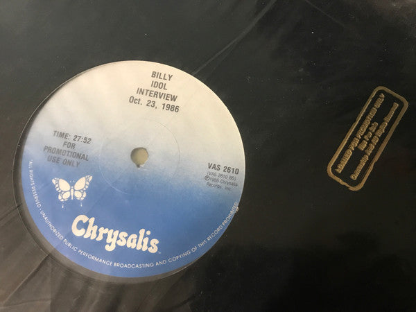 Billy Idol : Interview Oct. 23, 1986 (12", Promo)