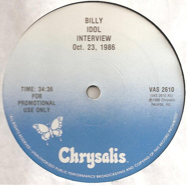 Billy Idol : Interview Oct. 23, 1986 (12", Promo)