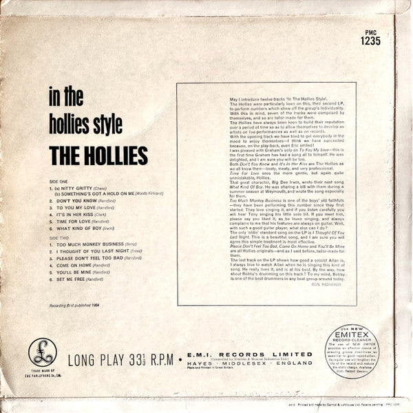 The Hollies : In The Hollies Style (LP, Album, Mono)