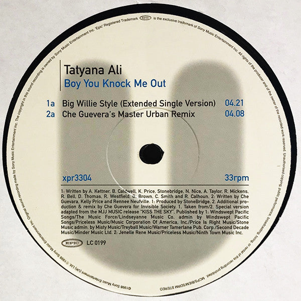 Tatyana Ali Featuring Will Smith : Boy You Knock Me Out (12", Promo)