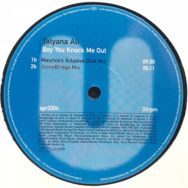Tatyana Ali Featuring Will Smith : Boy You Knock Me Out (12", Promo)