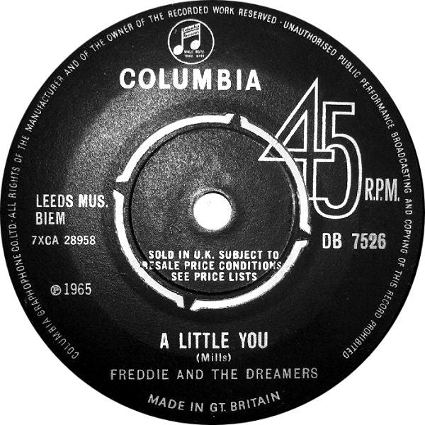 Freddie & The Dreamers : A Little You (7", Single)
