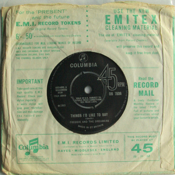 Freddie & The Dreamers : A Little You (7", Single)