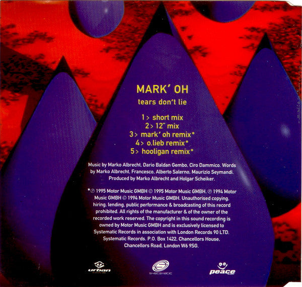 Mark 'Oh : Tears Don't Lie (CD, Single)