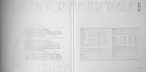 Various : Music Factory Mastermix - Issue 51 (2x12")