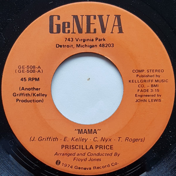 Priscilla Price : Mama (7", Single)