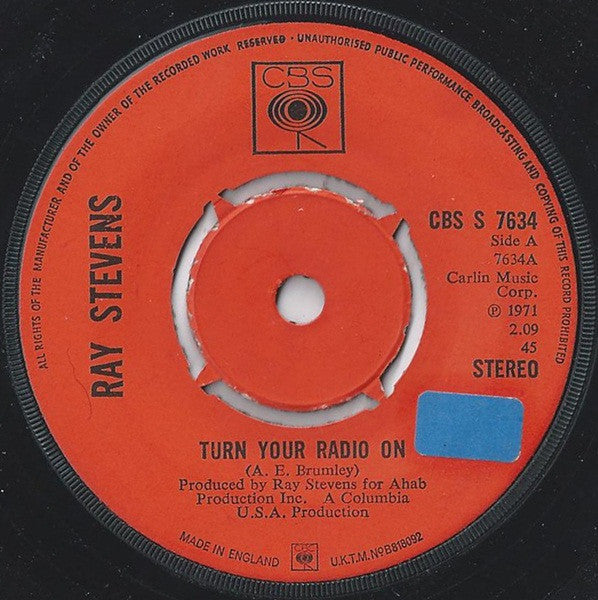 Ray Stevens : Turn Your Radio On (7", Single)