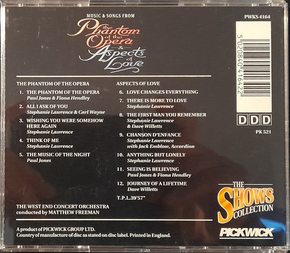 Various : Music And Songs From Andrew Lloyd Webber's The Phantom Of The Opera & Aspects Of Love (CD)