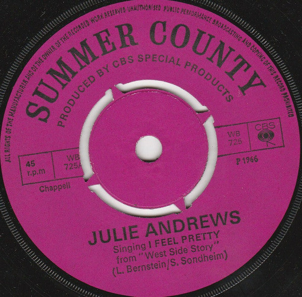 Julie Andrews / Johnny Mathis : 2 Hit Songs From West Side Story (7", Single, Pus)