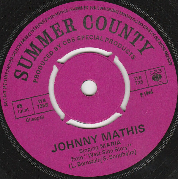 Julie Andrews / Johnny Mathis : 2 Hit Songs From West Side Story (7", Single, Pus)