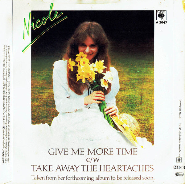 Nicole (2) : Give Me More Time (7", Single)