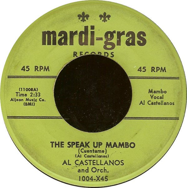 Al Castellanos And His Orchestra : The Speak Up Mambo (Cuentame) / Merengue #28 (7")