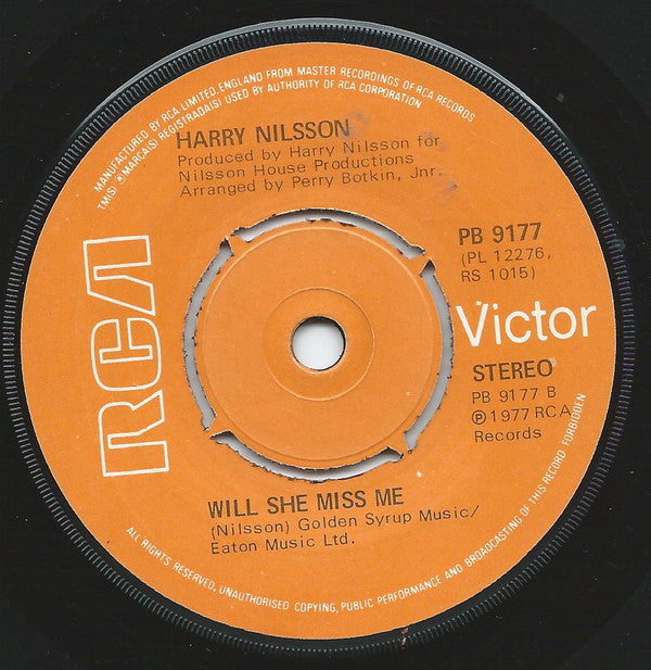 Harry Nilsson : Lean On Me (7")