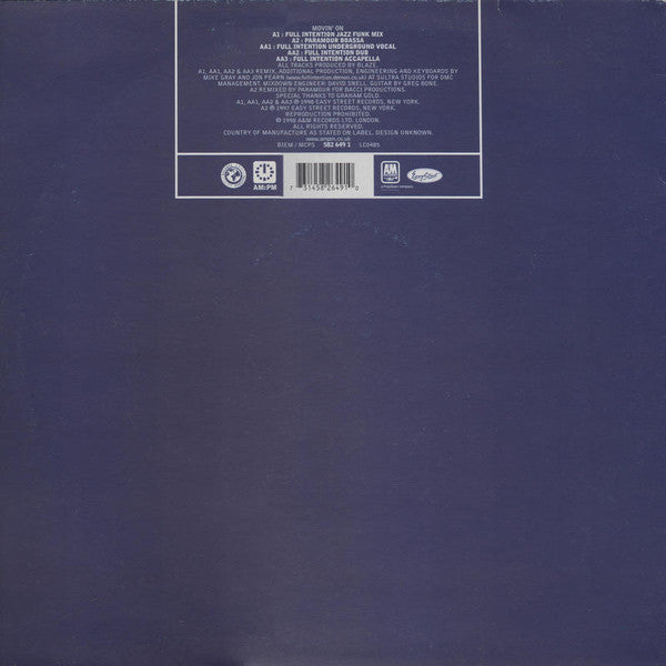 Debbie Pender : Movin' On (Full Intention / Paramour Mixes) (12", Single)