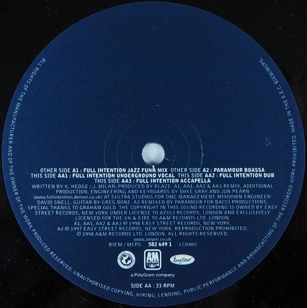 Debbie Pender : Movin' On (Full Intention / Paramour Mixes) (12", Single)