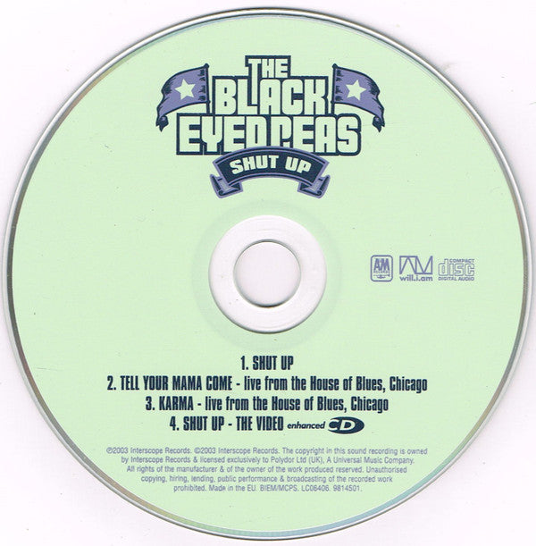Black Eyed Peas : Shut Up (CD, Single, Enh)