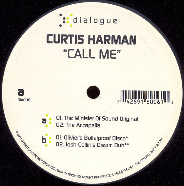 Curtis Harman : Call Me (12")
