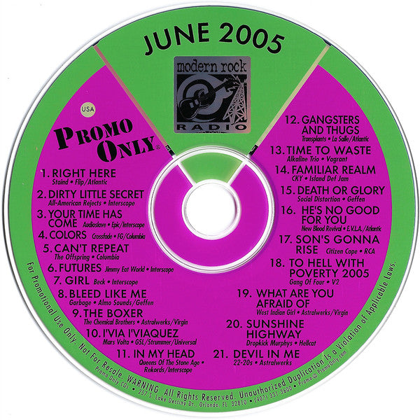 Various : Promo Only Modern Rock Radio: June 2005 (CD, Comp, Promo)