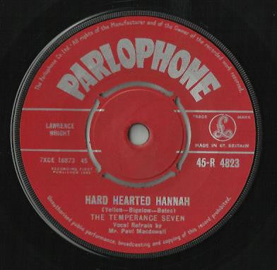 The Temperance Seven : Hard Hearted Hannah / Chili Bom Bom (7", Single)