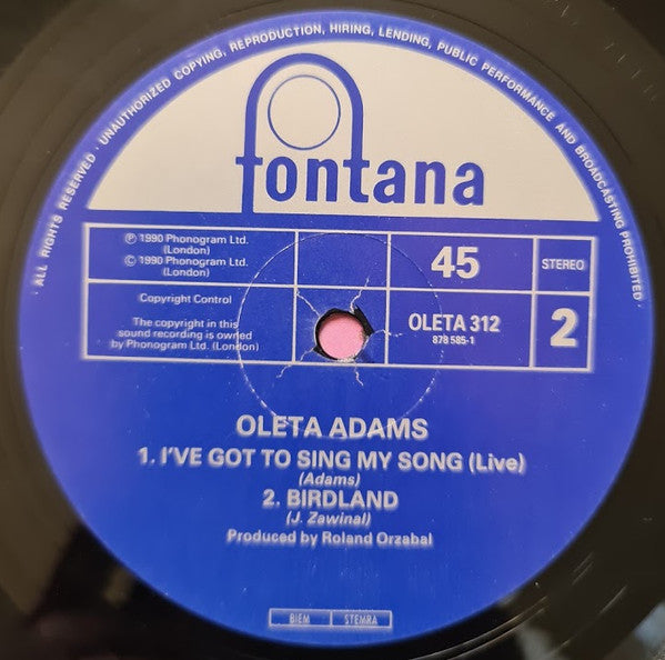 Oleta Adams : Get Here (12")