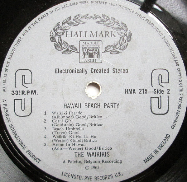 The Waikiki's : Hawaii Beach Party (LP, Album, RE)
