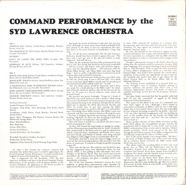Syd Lawrence And His Orchestra : Command Performance - More Music In The Glenn Miller Style (LP)