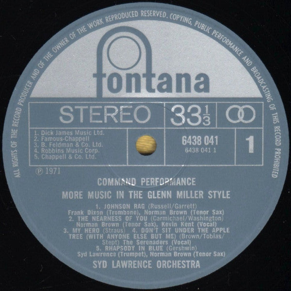 Syd Lawrence And His Orchestra : Command Performance - More Music In The Glenn Miller Style (LP)