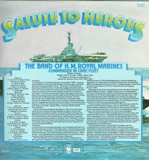 The Band Of H.M. Royal Marines (C-In-C Naval Home Command) : Salute To Heroes (LP, Album)