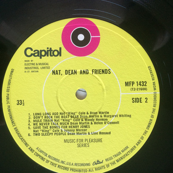 Nat King Cole, Dean Martin And Various : Nat, Dean And Friends (LP, Comp, Mono)