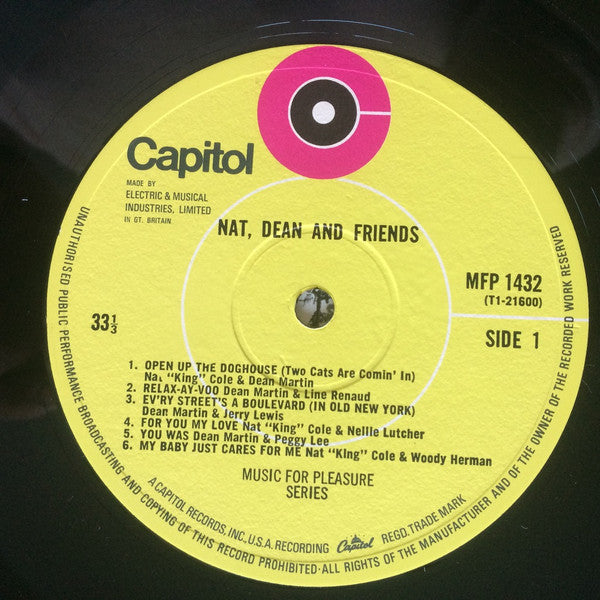 Nat King Cole, Dean Martin And Various : Nat, Dean And Friends (LP, Comp, Mono)