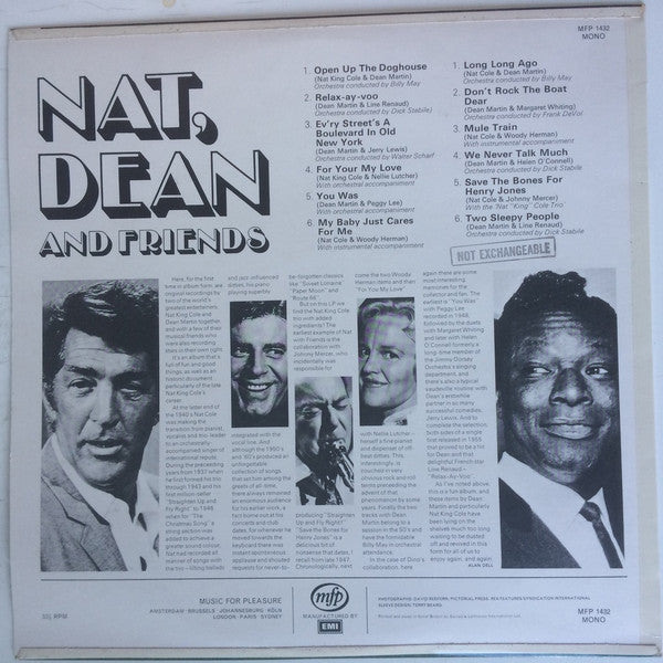 Nat King Cole, Dean Martin And Various : Nat, Dean And Friends (LP, Comp, Mono)