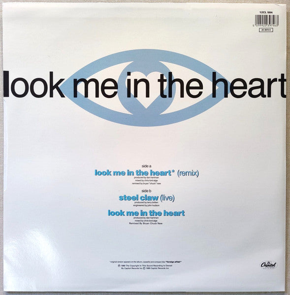 Tina Turner : Look Me In The Heart (12", Pos)