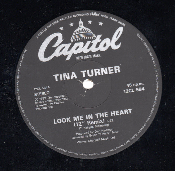 Tina Turner : Look Me In The Heart (12", Pos)